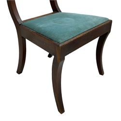 Pair early 19th century mahogany dining chairs (W51cm, H83cm); three mahogany tripod wine tables; early 20th century oval wall mirror (88cm x 62cm) (6)