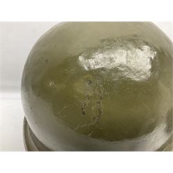 1950s French Algerian War steel helmet with liner; indistinctly marked 'S.I.A. LE EANS(?) 71R'