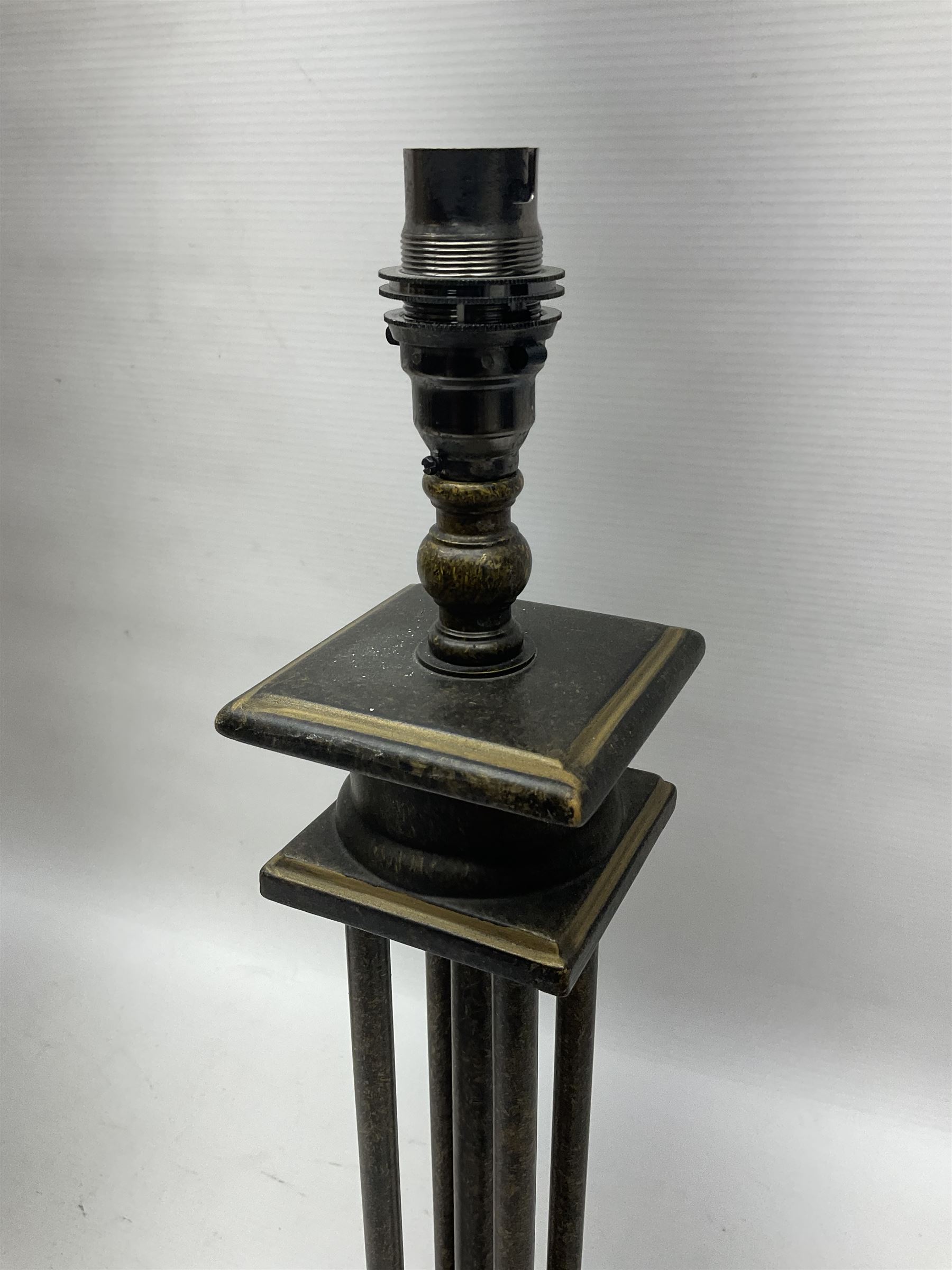 Pair of Marks and Spencers metal framed table lamps, H45cm