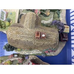 Five Lilliput lanes, comprising Burley Street Garage, Windsor Castle, Playtime, Fireman's Watch and The Old Windmill