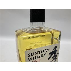Suntory, Hakushu Japanese single malt whisky, 70cl, 43% vol, boxed, together with Suntory Toki Japanese blended whisky, 70cl 43% vol, Suntory Hibiki Japanese blended whisky 700ml, 43% vol and Nikka Coffey malt whisky, 70cl, 45% vol, boxed (4)