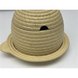  19th century Wedgwood drabware beehive honey pot, together with another similar example, Wedgwood H12cm 