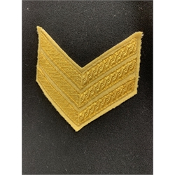 Royal Army Pay Corps sergeant's three-piece mess uniform, black with yellow collar and stripes, by Michael Jay Stowmarket