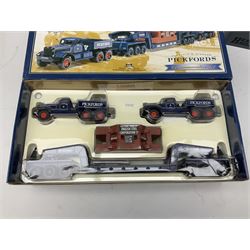 Corgi - Modern Trucks Series No.75401 Leyland Daf Curtainside James Irlam & Sons Ltd in perspex case; Classics Heavy Haulage No.17601 Scammell Constructor and 24 wheel low loader, boxed with certificate 01254/6800; and limited edition Classics No.55201 Pickfords Diamond T Ballast (x2) with 24 wheel Girder Trailer and Steel Casting Load, boxed with certificate 05318/8200. (3)