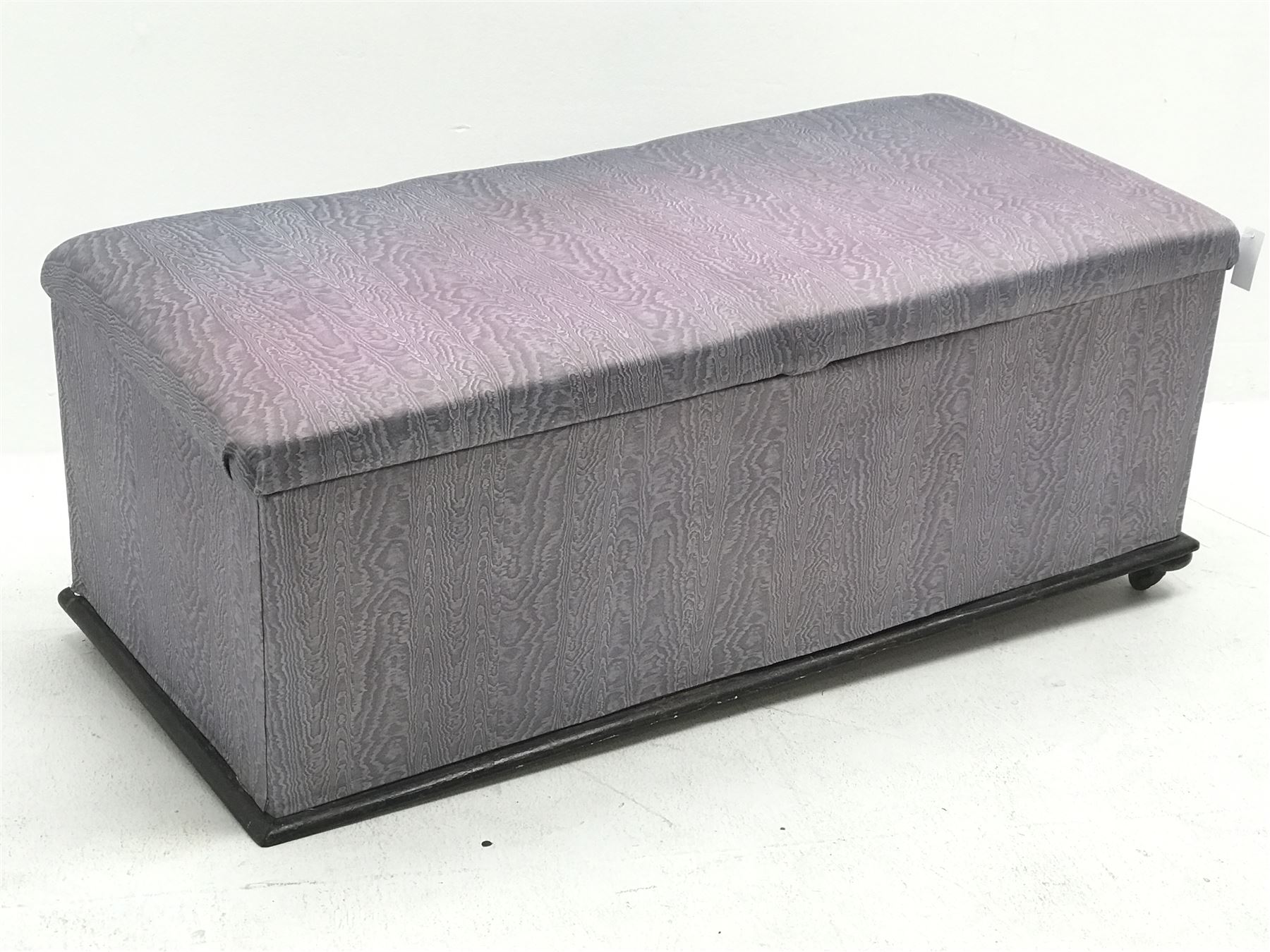 *Victorian upholstered ottoman blanket box, single hinged lid, W127cm, H51cm, D58cm