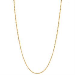 Tiffany & Co. 18ct gold fine bead link chain necklace, London 2014, boxed