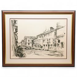 Pietro Annigoni OMRI (Italian 1910-1988): 'View of the Flood of Venice - November 4 1966', set six lithographs on magnani paper signed and numbered in pencil with blindstamp 48cm x 68cm (6) 
