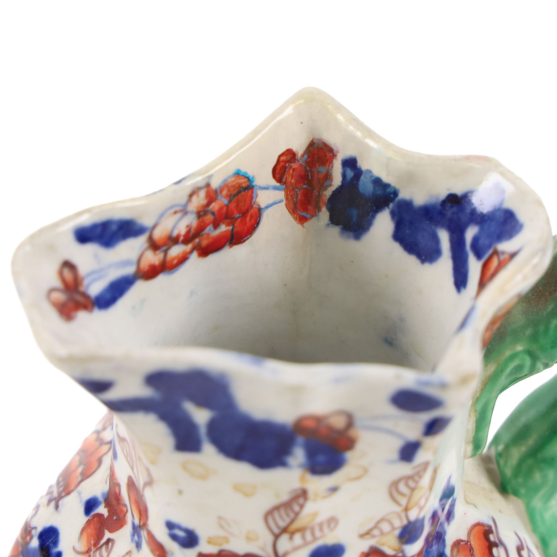 Collection of 19th century Masons ironstone ceramics, comprising cider mug, incense burner, jug and chamber pot  
