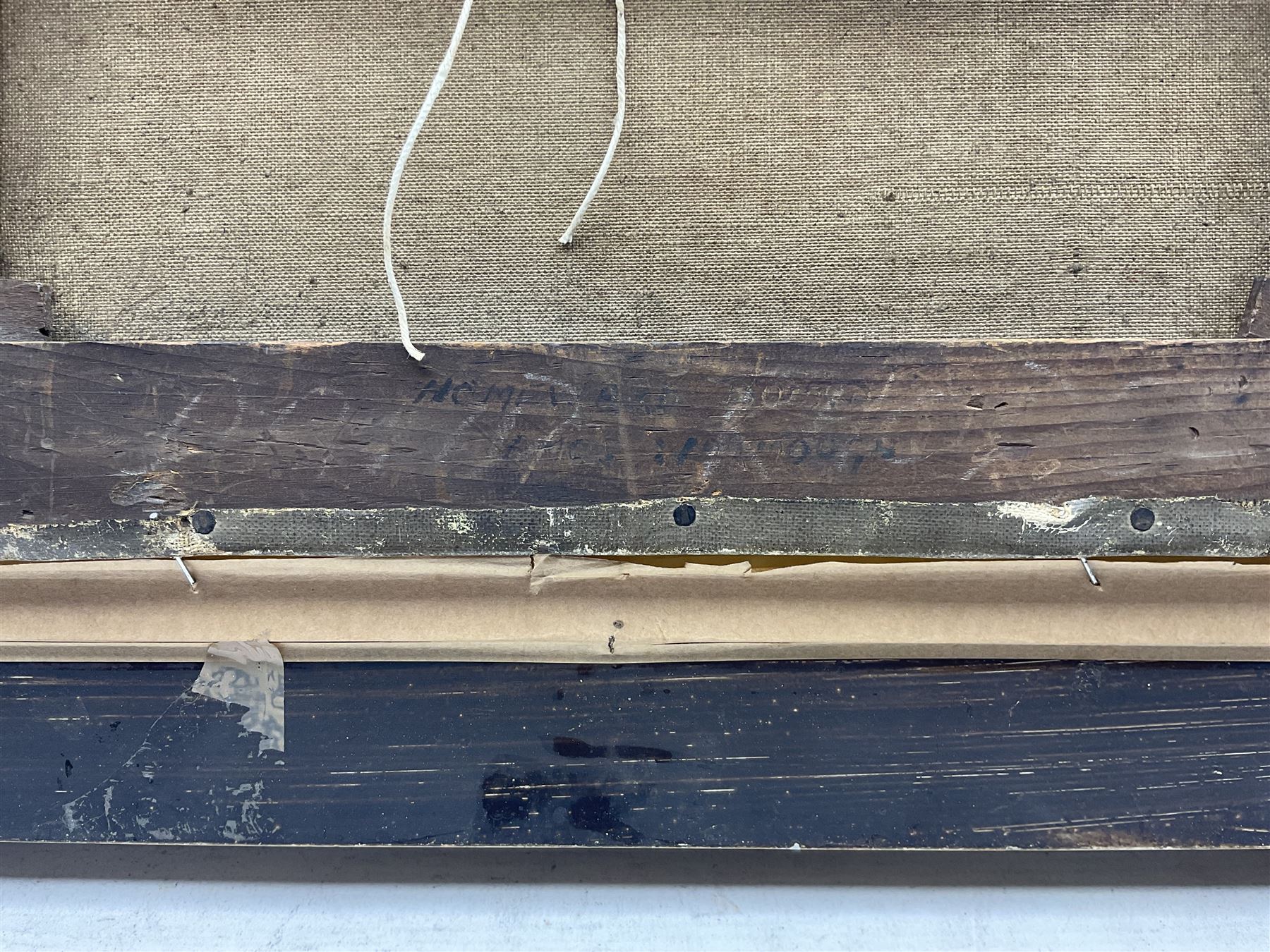 Amos Watmough (British fl.1884-1912): 'Homeward Bound', oil on canvas signed, titled and with 1951 City of Bradford Cartwright Memorial Hall - Bradford Artists Exhibition label verso 23.5cm x 34.5cm 