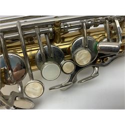 St Louis Alto saxophone, serial no.82437 in John Packer JP Blues 141 carrying case; with two-piece saxophone stand