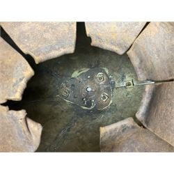 Victorian 1847 Pattern Officer's Helmet of the Inniskilling Dragoons, the white metal skull with gilt fittings including VR cypher to the plate; with leather liner H24cm