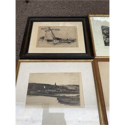 Collection of etchings, artists including Frank Short, Leonard Russell Squirrell, Malcolm Osbourne, Alfred Bentley, Samuel Chamberlain, Sidney Tushingham, Hedley Fitton, etc (16)