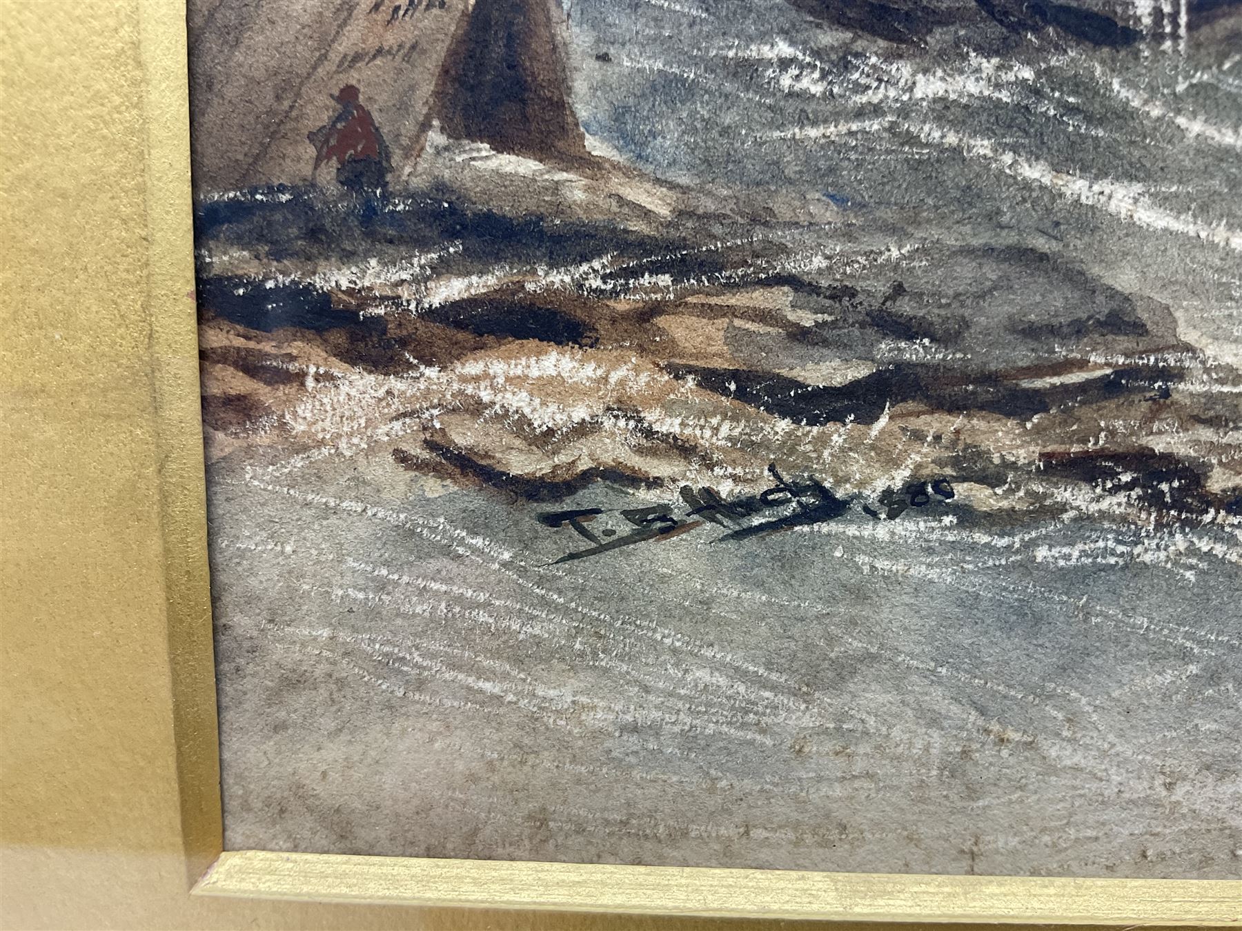 Joseph Newington Carter (British 1835-1871): Scarborough from Cornelian Bay, watercolour, bearing later signature 'TB Hardy' 20cm x 28cm