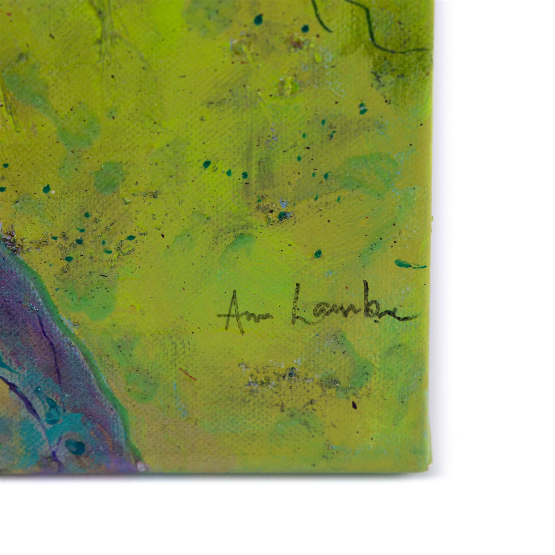 Ann Lamb (British 1955-): Purple Haze, mixed media on canvas signed 50cm x 40cm (unframed)