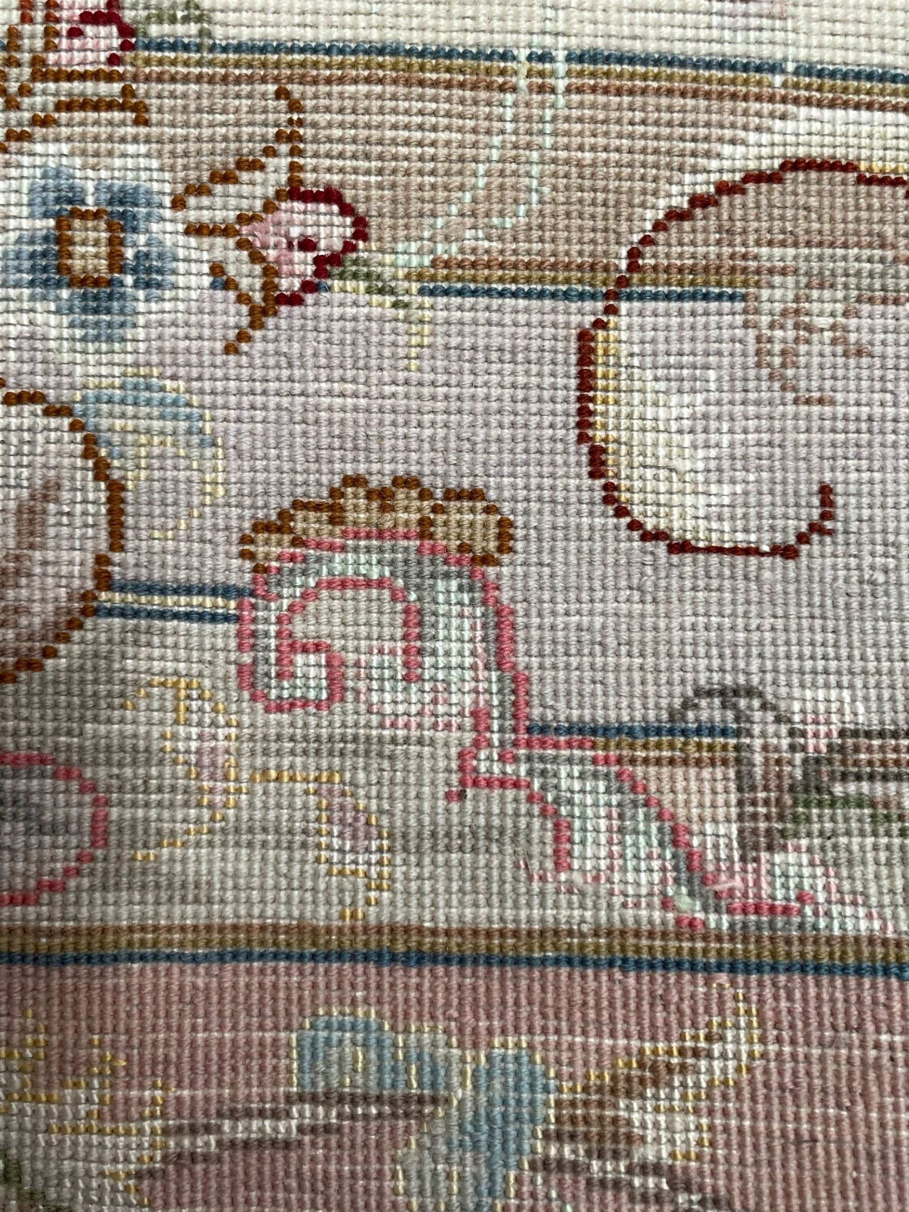 Persian Mahal densely knotted ivory ground carpet, floral rosette medallion surrounded by interlacing leafy branches and palmettes, scrolling border decorated with foliate motifs, within guard stripes, with signature panels to each end