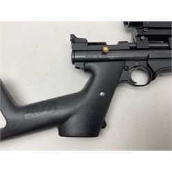 Crosman Model 2250B .22 cal. CO2 rifle, with PAO red dot sight and skeleton stock, serial no.221B76447, L77.5cm overall  NB: AGE RESTRICTIONS APPLY TO THE PURCHASE OF AIR WEAPONS.