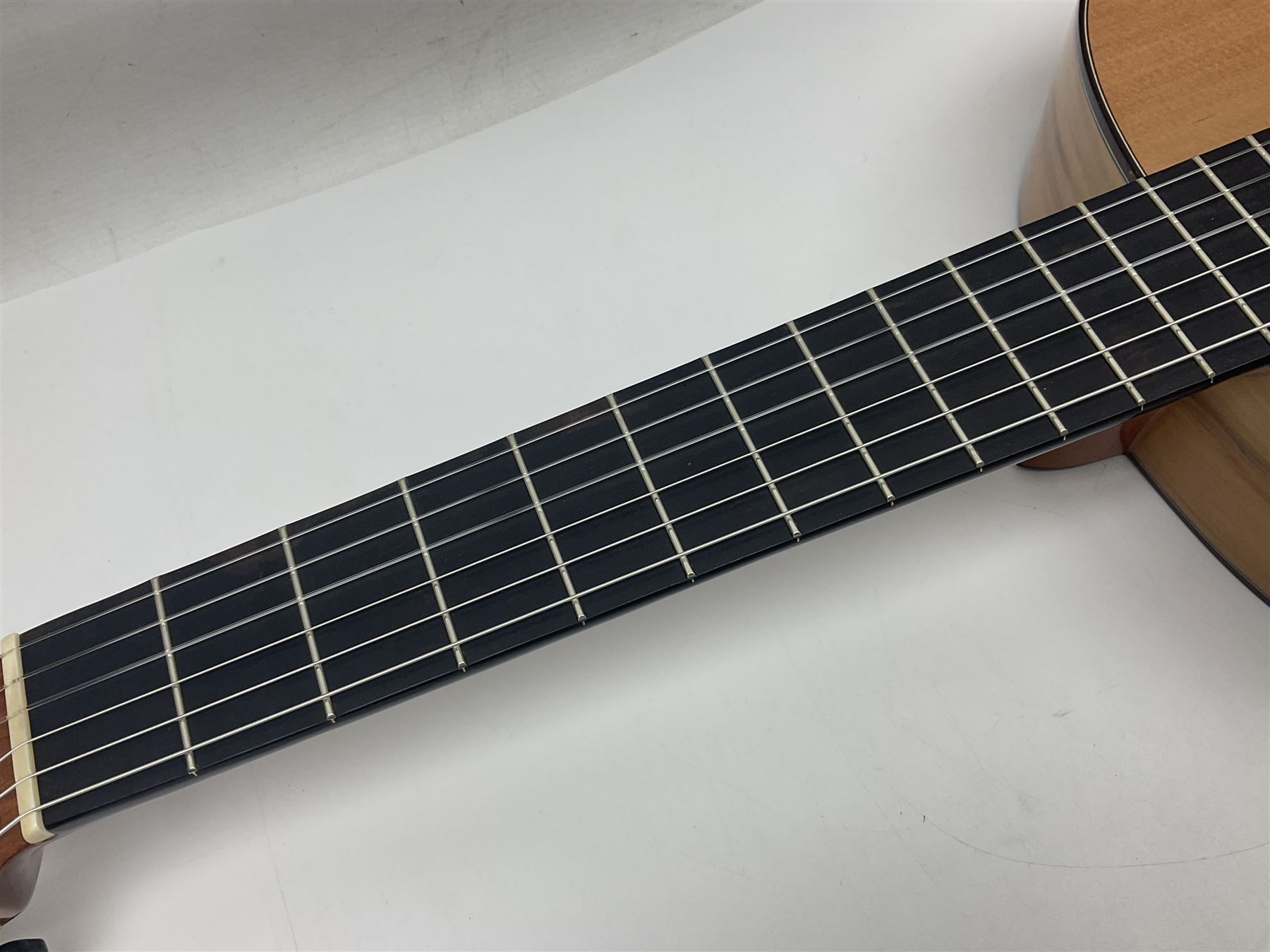 Juan Montes Rodriguez Spanish Flamenco acoustic guitar model R6; bears label dated 2020; in metallic finish fitted hard carrying case