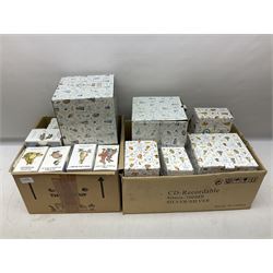 Frederick Warne & Co The World of Beatrix Potter figures to include Peter Rabbit in Mr Mcgregor's Garden, Peters Hiding place, Mrs Tiggy Winks, The Tale of Jonny Town-Mouse, etc, many with original boxes 