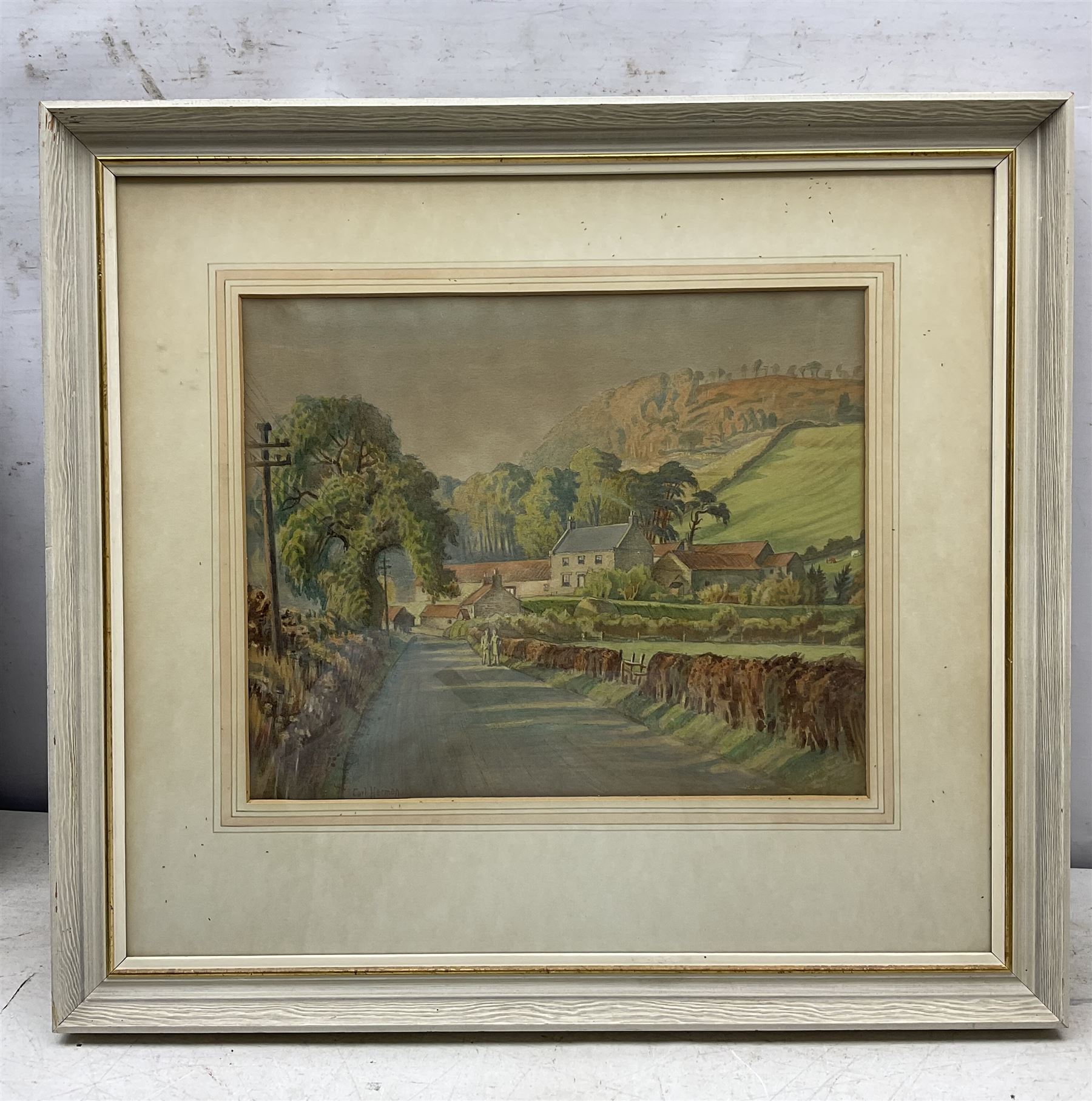 Carl Herman (Scarborough 1887-1955): 'The Road to the Everley' - Hackness, watercolour signed, titled in a later hand verso 28cm x 35cm 