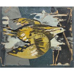 Jean-Claude Bedard (French 1928-1982): 'Oiseau d'Or', oil on canvas signed and dated 1956, 54cm x 65cm (unframed)