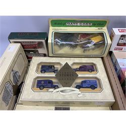 Lledo Railway Express Parcel Van of the 1930's sets, British Army Collection 1939, Exchange & Mart, Days Gone box sets and others in two boxes (37)