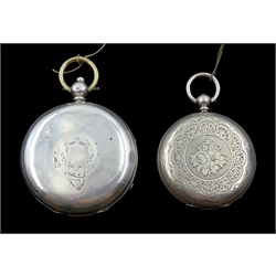  Silver key wound pocket watch by Henry Winter Pocklington no 26106, London  1873 and a continental fine silver pocket key wound pocket watch by Andre Mathey  