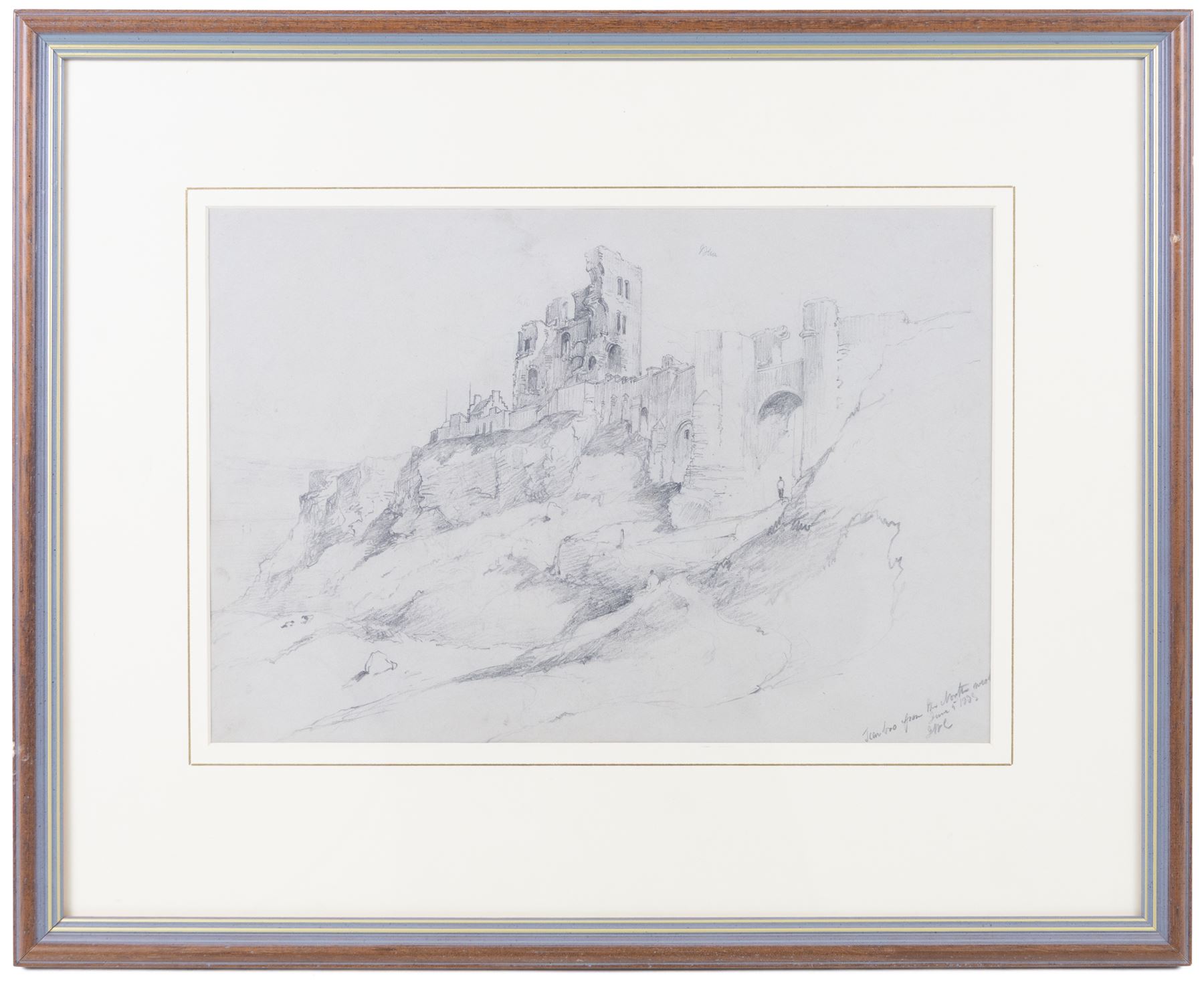 John Wilson Carmichael (British 1800-1868): 'Scarborough from the North West' and 'Scarborough Castle looking towards the North', pair of pencil sketches signed titled and dated 1835?, 24cm x 34cm (2)