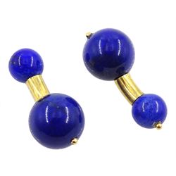 Pair of 18ct gold lapis lazuli cufflinks
