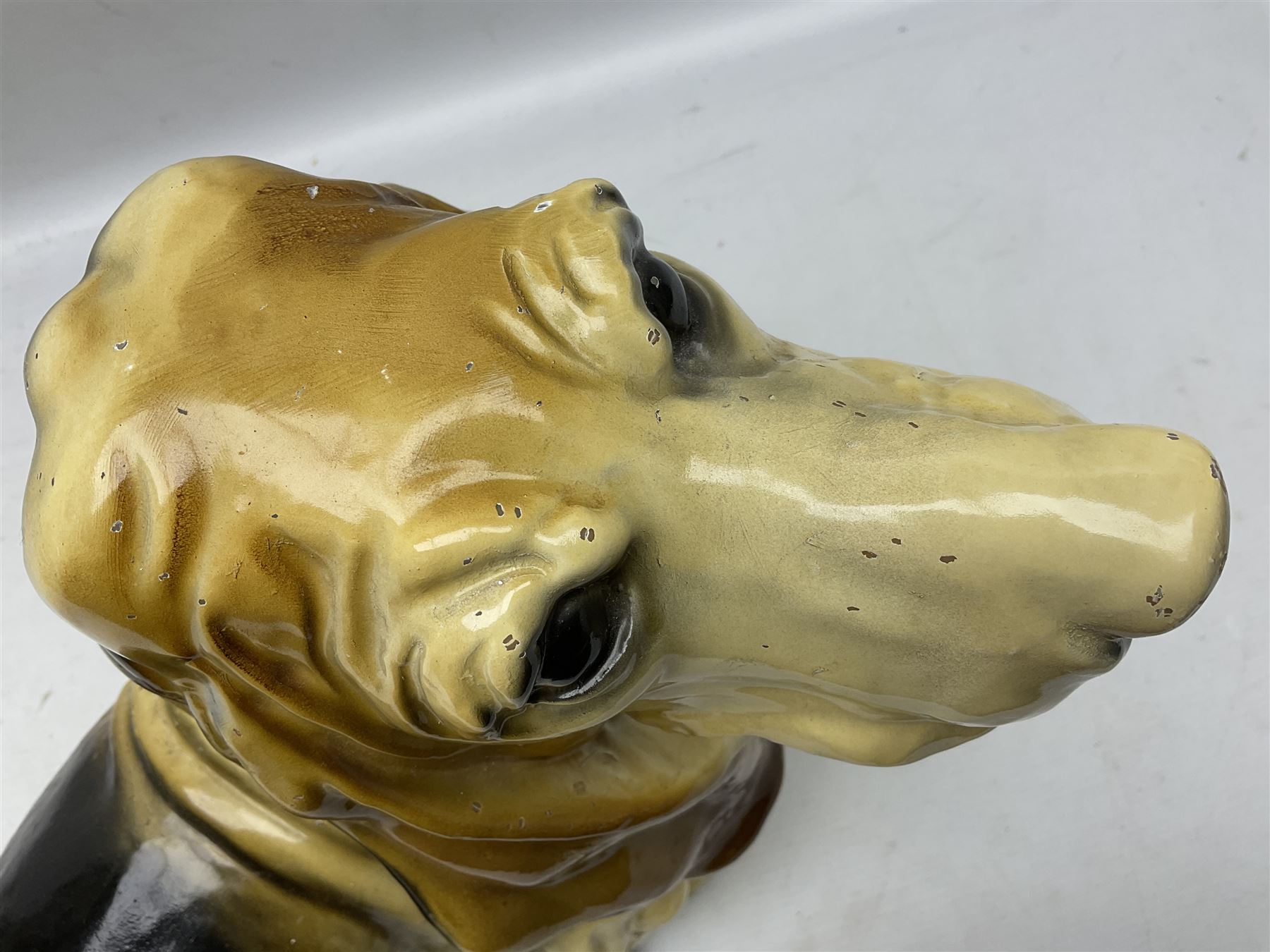 Composite model of a seated Basset Hound, H34cm