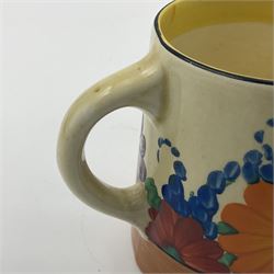 Clarice Cliff Bizarre milk jug decorated in the 'Gayday' Pattern, H8cm 