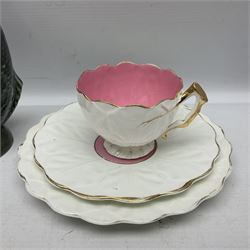 Small glug jug, together with poole pottery trinket dish and teacup trio 