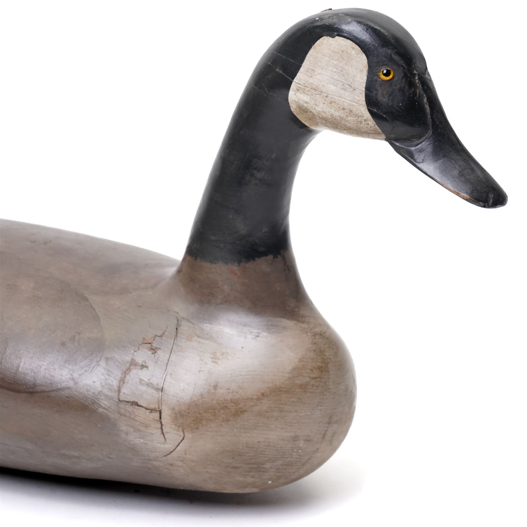 Carved decoy model of a Goose, c1900, W61cm