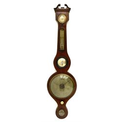 Early 19th century mahogany five dial banjo barometer by ‘J. Dee, Skipton’