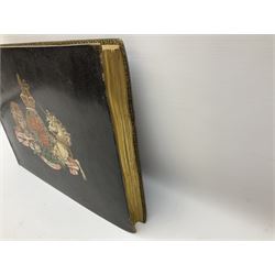 Balaschoff & Herbillon: L'Armee Allemande Sous L'Empereur Guillaume II. 1890 Paris. Forty-five laid-in chromolithograph plates together with numerous text illustrations. Oblong folio. Full moroccan leather and gilt binding with painted English Royal Crest to front cover and a.e.g.