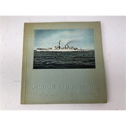 General De Fonclare: L'Armee Francaise A Travers Les Ages - L'Infanterie. Paris 1930. Hand coloured plates. Original card binding loose in later folder; Chaperon Eugene: Le Soldat Francais. Paris Ndc1895; and Deutsche Reichsmarine Dienst Und Leben Der Matrosen cigarette card album c1936 (3)
