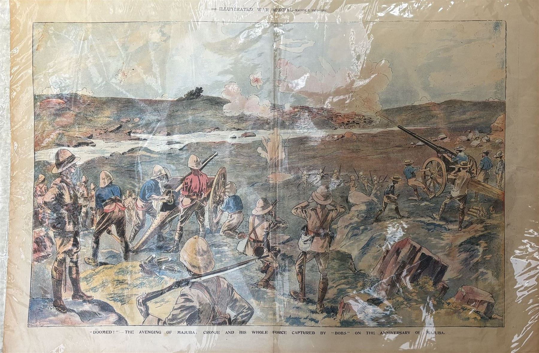 Illustrated London News, four prints from Boer War special, comprising Blue Jackets to the Front, Doomed, Capture of Spion and The Eye of the Army 