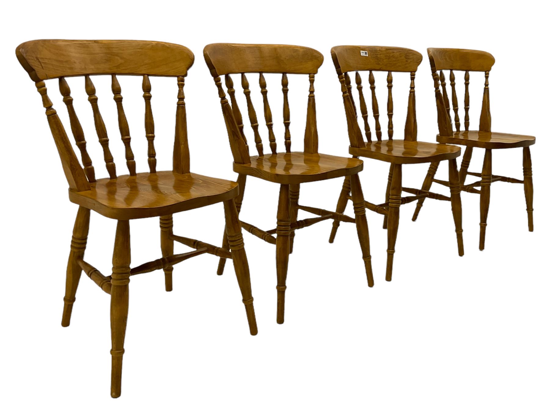 Set of four Farmhouse spindle back chairs