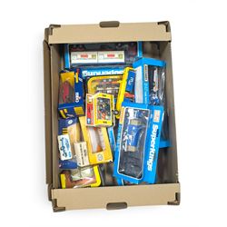 Collection of diecast model vehicles, including Matchbox Superkings K34 Pallet Truck (miss...