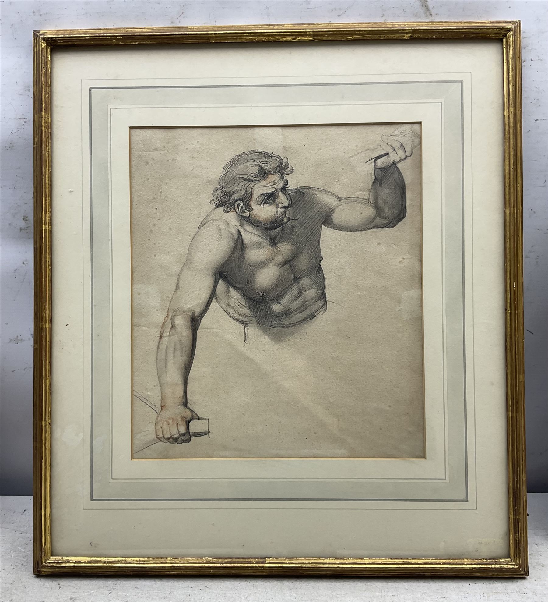 Italian School (19th Century) after Luca Signorelli (Italian 1445-1523): Knights on Horseback and Man Blowing a Horn, two pencil sketches unsigned max 34cm x 26cm (2)