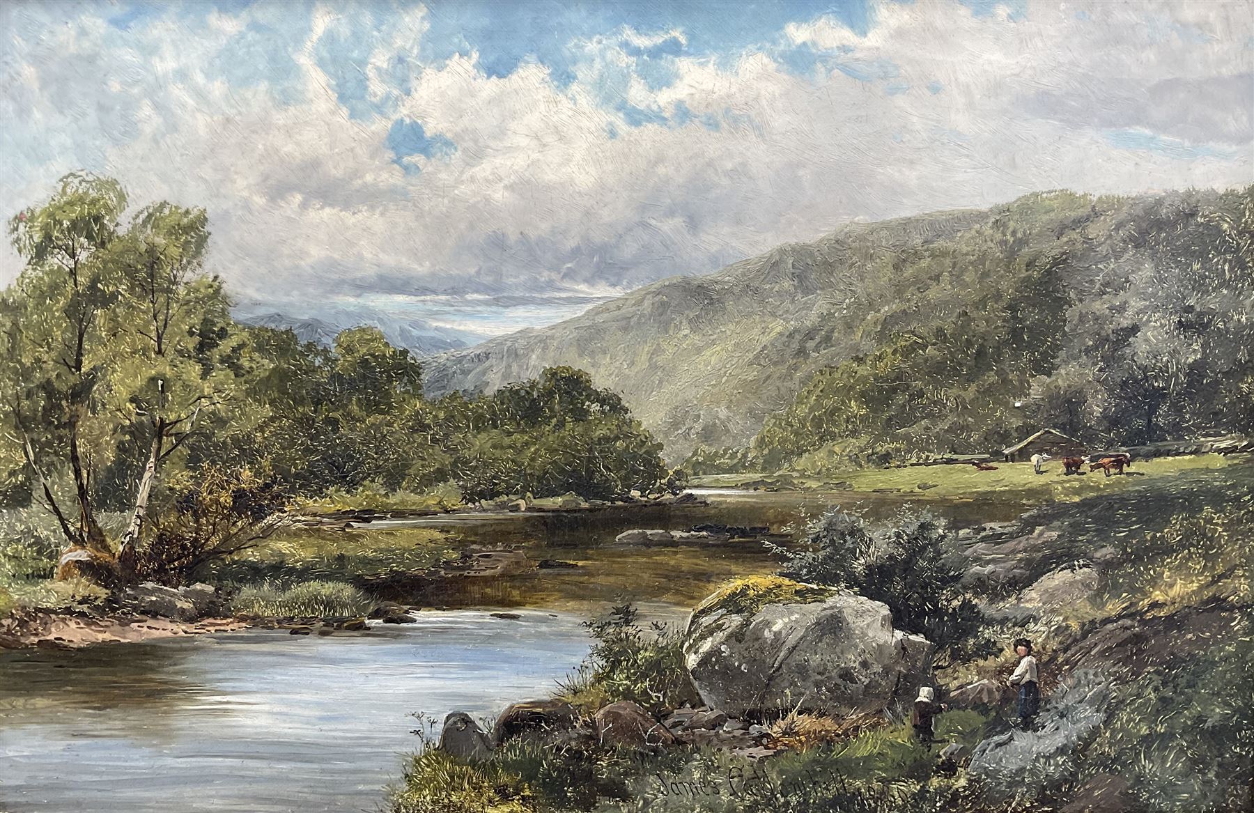 James Scott Callowhill (British 1838-1917): 'Capel Curig - North Wales', oil on canvas signed and dated 1880, titled and inscribed 'James Callowhill - Worcester' verso 28.5cm x 44cm 