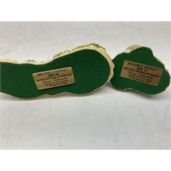 Four Classic Collectables Brambly Hedge figures, comprising Basil Pouring Drinks, Wilfred and Teasel Pushing Cart, Poppy Carry Pails and Mrs Apple, Wilfred and Basket, all boxed