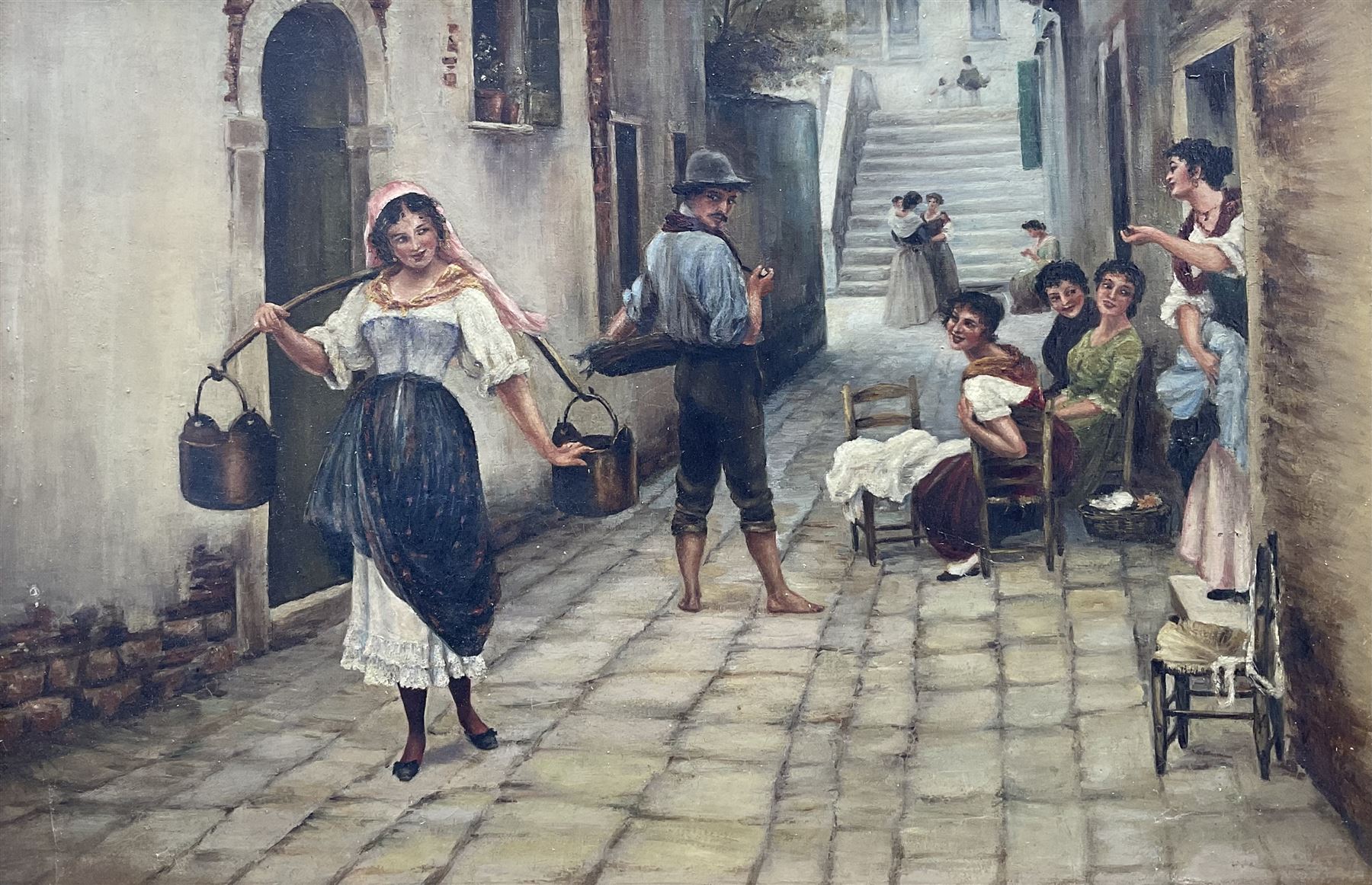 After Eugene de Blaas (Italian 1843-1932): The Flirtatious Maid, oil on canvas unsigned 50cm x 75cm