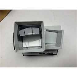 Pair of French binoculars by A.Tubeue Paris, together with three other pairs of binoculars including Telemax 5, Tasco Zip and Hanimax examples and a Panavue automatic slider viewer