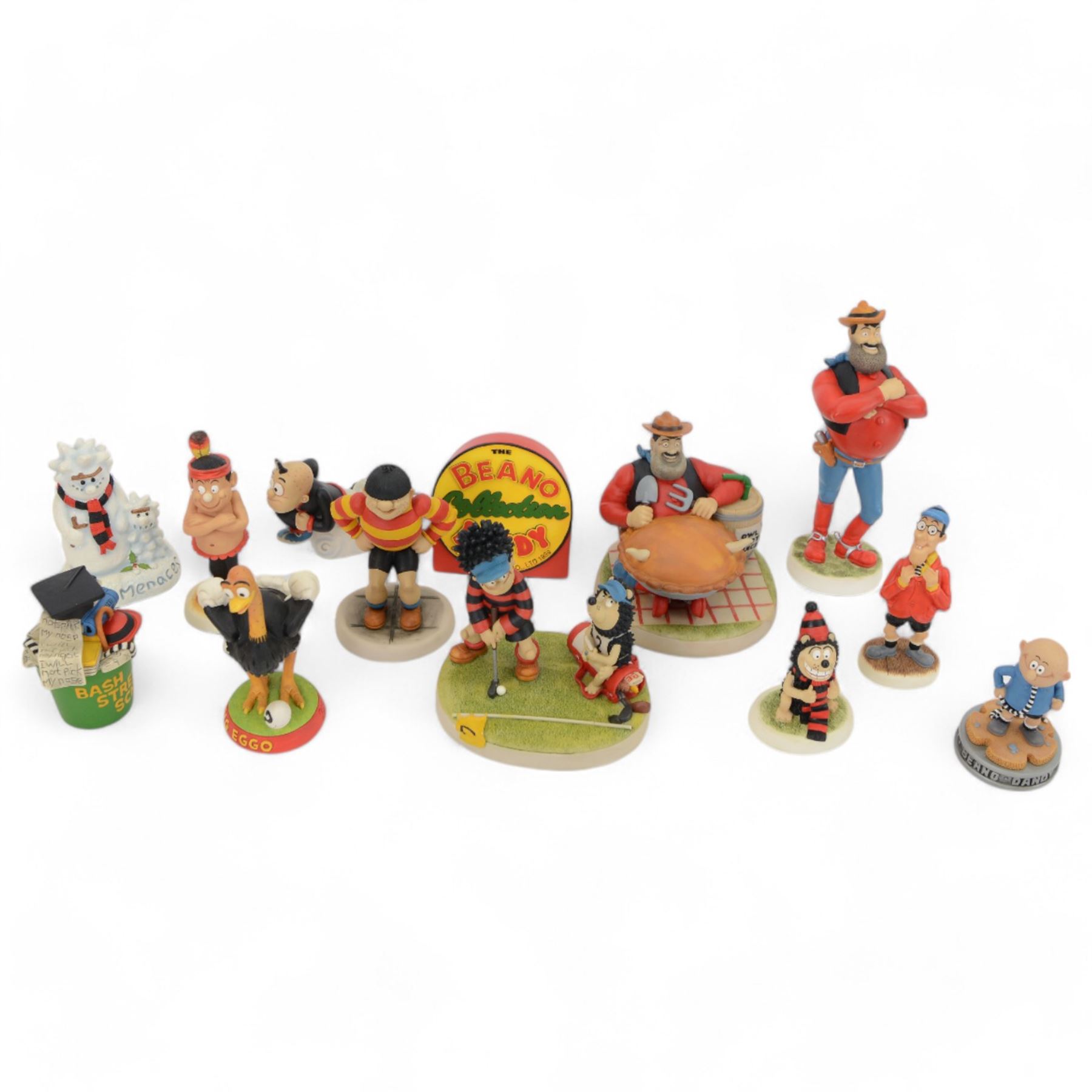 Thirteen Robert Harrop Beano Dandy Collection figures, including Desperate Dan, Little Plum, Oops, Spotty and Gnasher Fan etc, all boxed 