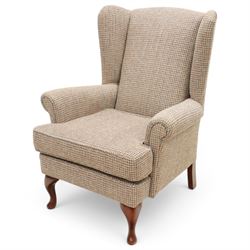 Whitehead designs - Georgian design 'Oakham' wingback armchair on cabriole legs with pad f...
