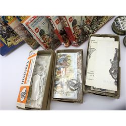 Various makers plastic model kits of soldiers - seven by Esci, two by Italeri, two by Hat and one by Zvezda, all boxed; together with others by Historex etc, some in original packs and some unboxed; together with a quantity of plastic parts