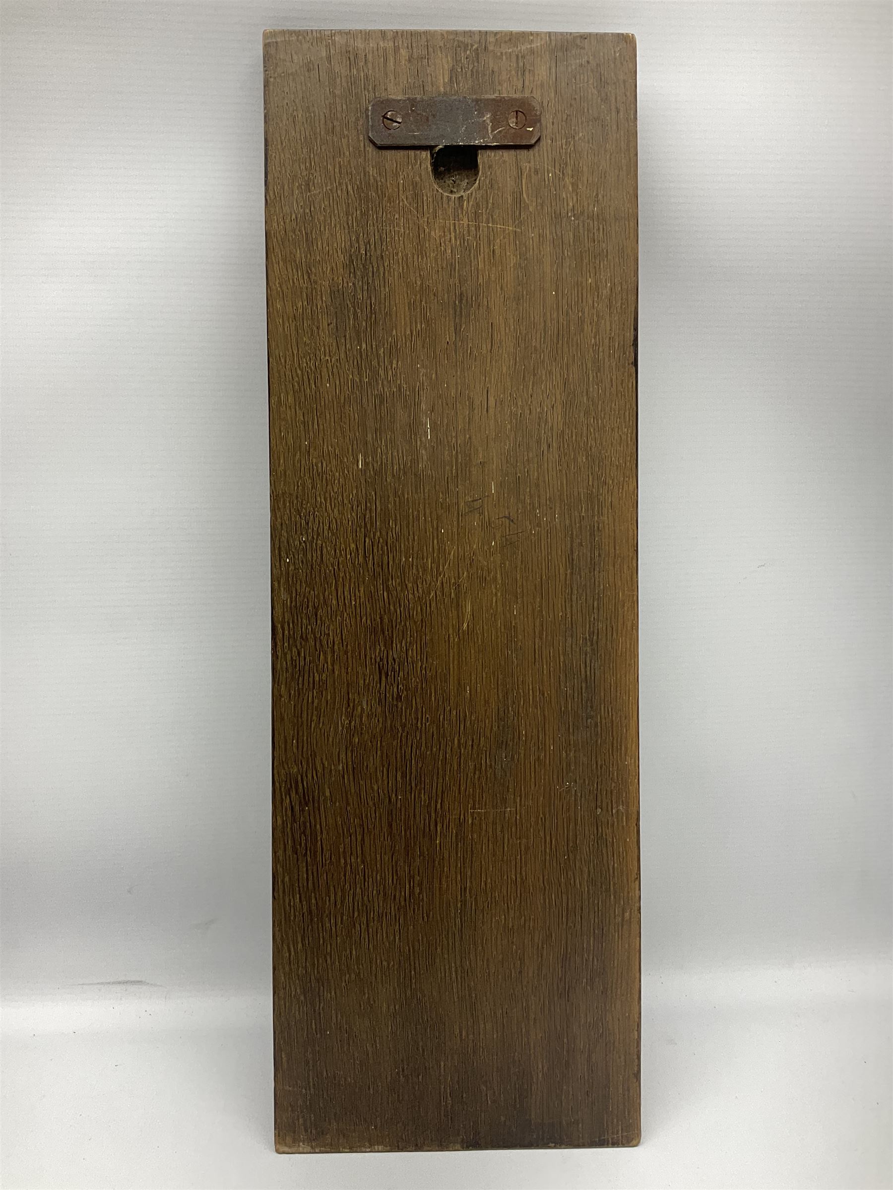 Taxidermy; Red fox (Vulpes Vulpes) tail and paw upon a oak plaque marked 'Staintondale Hunt Feb 23rd 1937', H52cm 