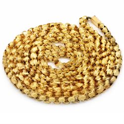 19th century gold belcher chain necklace, each link with flower head decoration