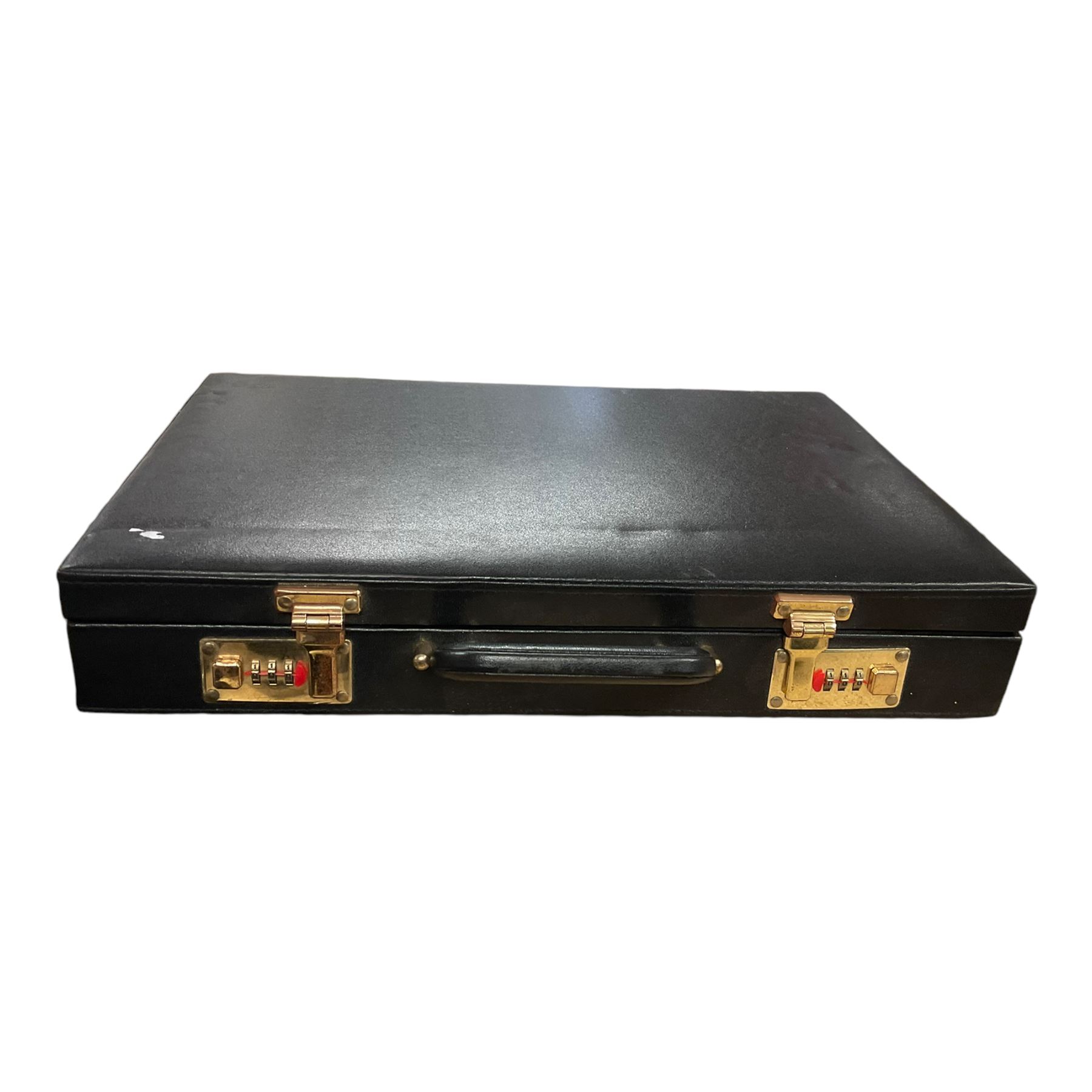 Bravo cased knives set with combination lock containing kitchen knives and utensils