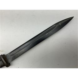 WW2 German Model 1884/98 knife bayonet the 25cm steel blade marked Jos. Coris Sn. No.7464; in steel scabbard with same makers mark and number and dated 1940